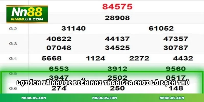 Những lợi ích và nhược điểm khi tham gia chơi lô bạch thủ